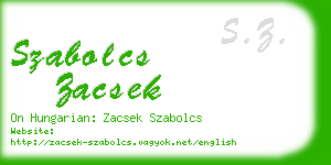 szabolcs zacsek business card